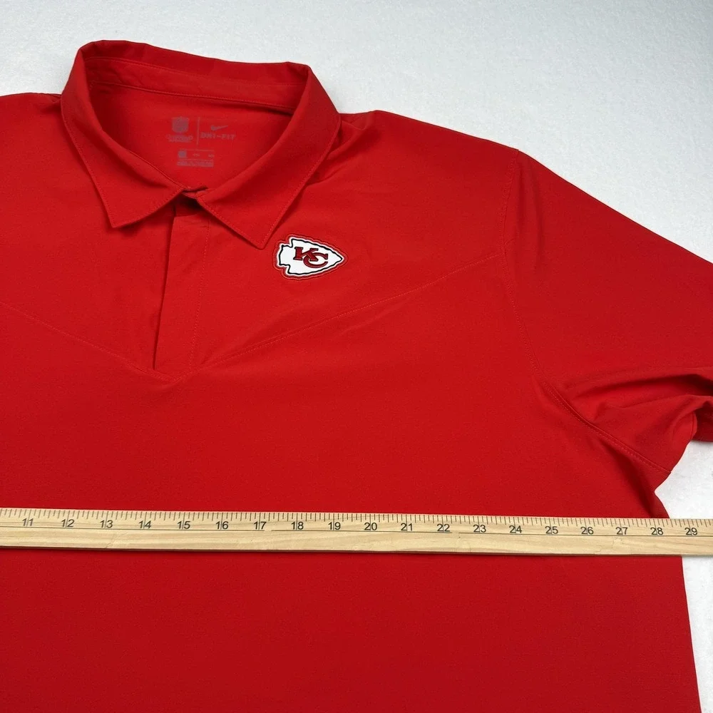 Kansas City Chiefs Polo Shirt Mens 3XL Red NFL Football Nike Dri Fit On‎ Field